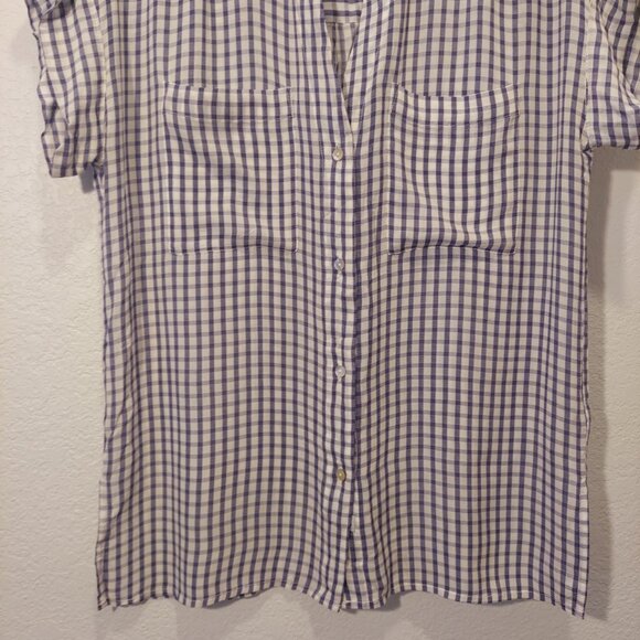 RAILS Blue & White Gingham Check Short Sleeve Button Down - Picture 5 of 10
